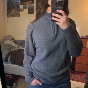 Alpine Men's Zip Up Gray Sweater